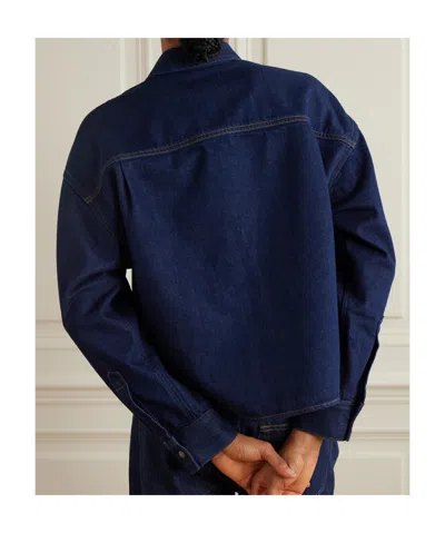 Agolde Snap Button Denim Shirt In Black