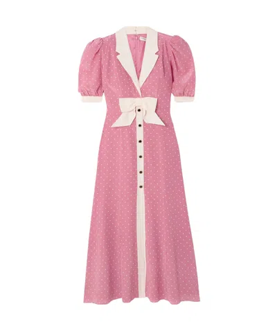 Alessandra Rich Bow Dress In Pink