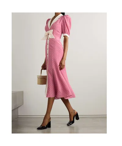 Alessandra Rich Bow Dress In Pink