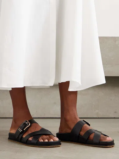 Gabriela Hearst Circe Leather Slides In Black