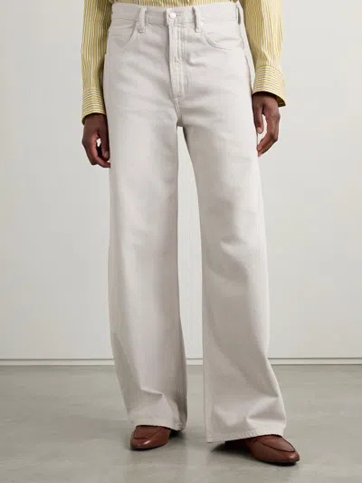 Agolde Five-pocket Denim Trousers In White