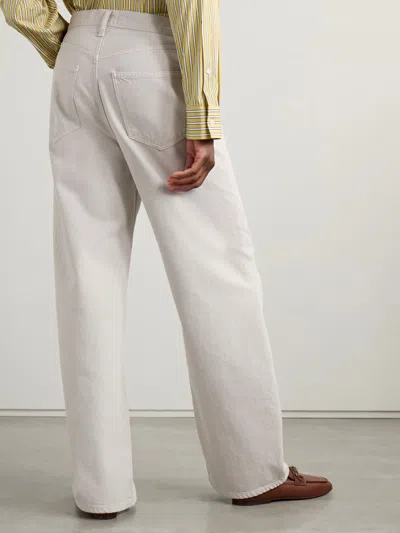 Agolde Five-pocket Denim Trousers In White
