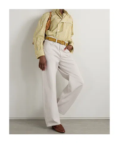 Agolde Five-pocket Denim Trousers In White