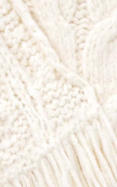 Gabriela Hearst Fringed Scarf In White