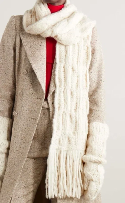 Gabriela Hearst Fringed Scarf In White