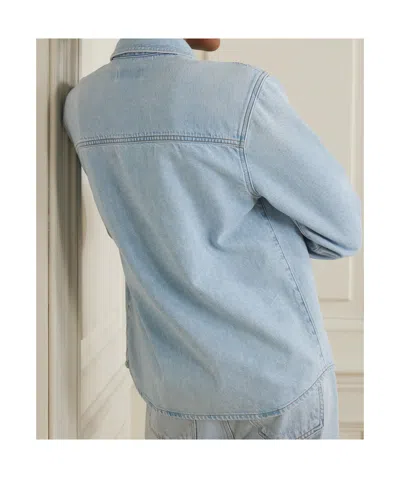Agolde Long Sleeve Denim Shirt In Blue