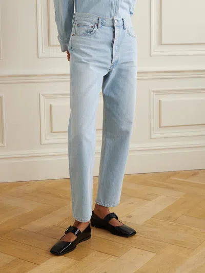 Agolde Mid-rise Straight-leg Denim Trousers In Blue