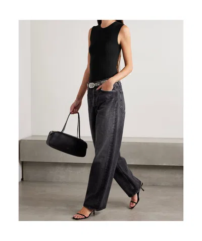 Agolde Sleeveless Stretch Bodysuit In Black