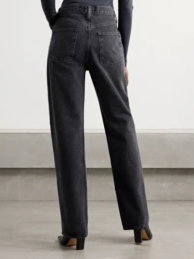 Agolde High Waist Straight Jeans In Black