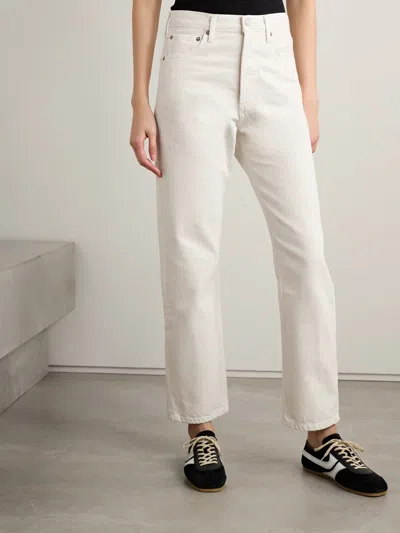 Agolde Mid-rise Straight-leg Denim Trousers In Neutral