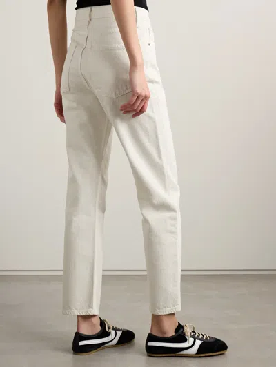 Agolde Mid-rise Straight-leg Denim Trousers In Neutral