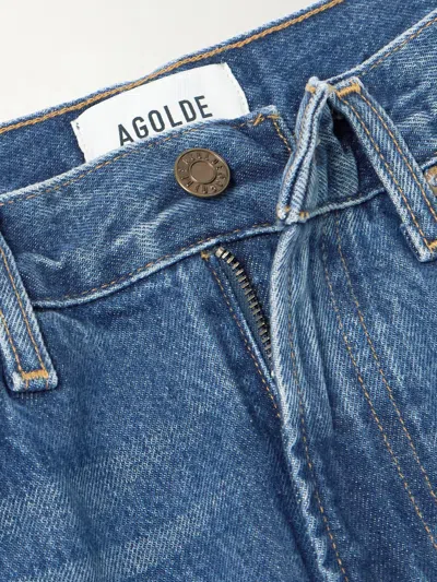 Agolde High-waisted Bootcut Denim Trousers In Blue