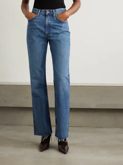 Agolde High-waisted Bootcut Denim Trousers In Blue