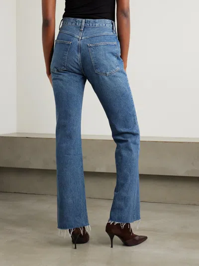 Agolde High-waisted Bootcut Denim Trousers In Blue