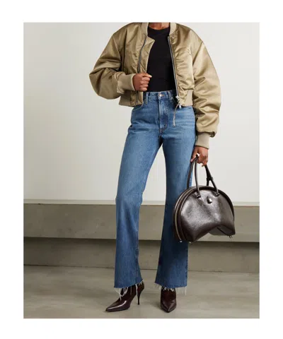 Agolde High-waisted Bootcut Denim Trousers In Blue