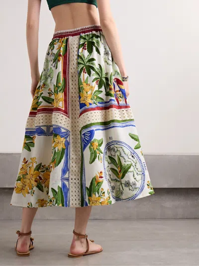 Farm Rio Patterned Skirt In Brown