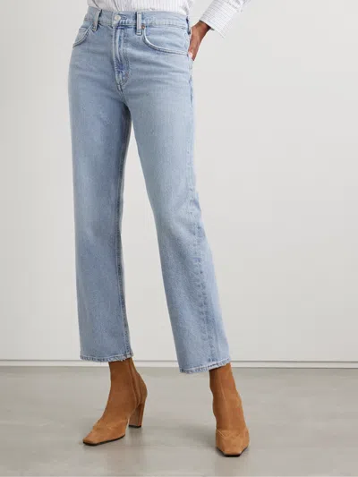 Agolde Mid-rise Straight-leg Denim Trousers In Blue