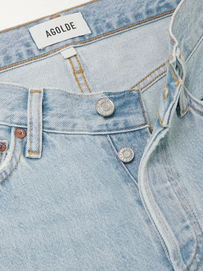 Agolde High Waist Straight Jeans In Blue