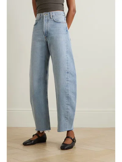 Agolde High Waist Denim Trousers In Blue