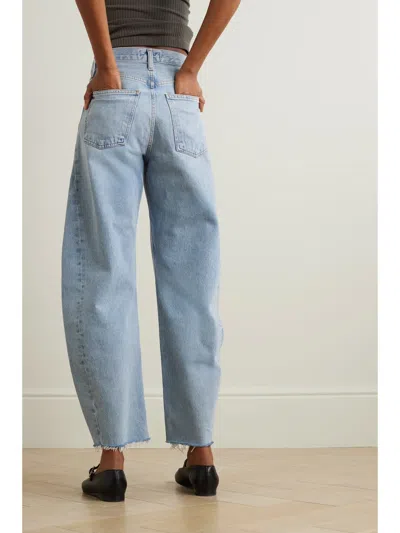 Agolde High Waist Denim Trousers In Blue