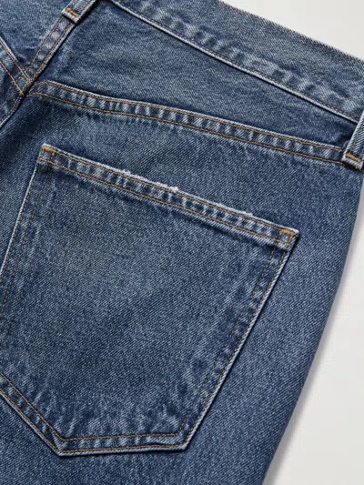 Agolde Arc Cropped Mid-rise Wide-leg Jeans In Blue