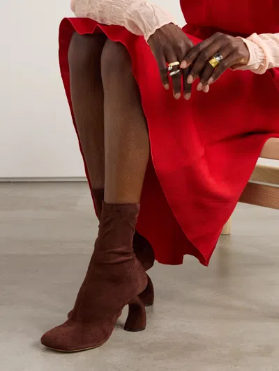 Dries Van Noten High-heeled Short Boots In Brown