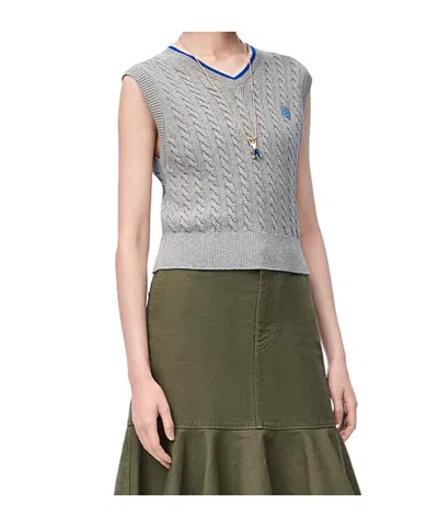 Loewe Vest In Cotton In Gray