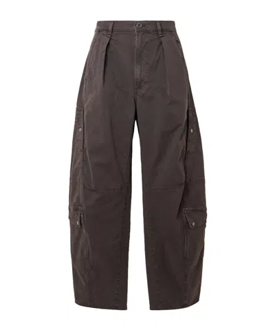 Citizen Of Humanity Flight Pleated Organic Cotton-blend Twill Tapered Pants In Brown