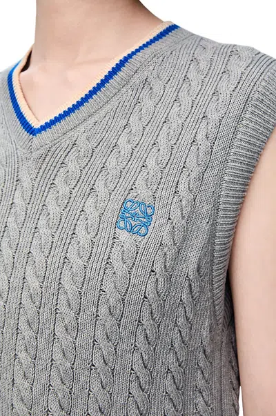 Loewe Vest In Cotton In Gray