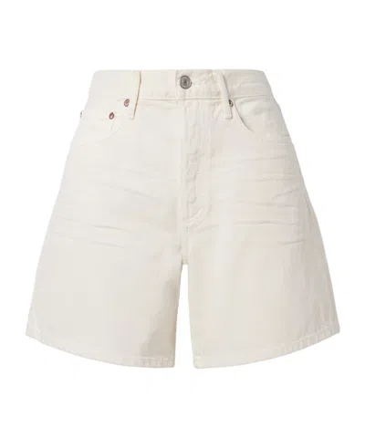 Agolde Denim Shorts With Belt Loops In Neutral