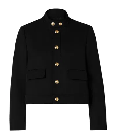 Nili Lotan Hadley Cropped Wool-twill Jacket In Black