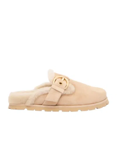 Stuart Weitzman Chrystie Shearling Mule In Neutral