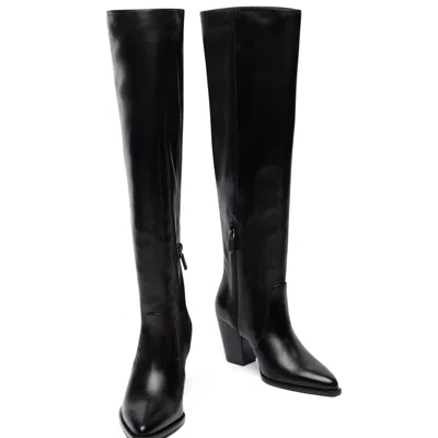 Stuart Weitzman Jolene Pointed-toe Boots In Black