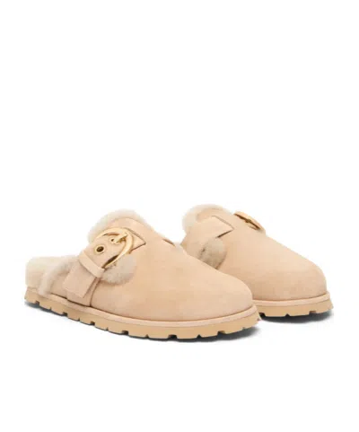 Stuart Weitzman Chrystie Shearling Mule In Neutral