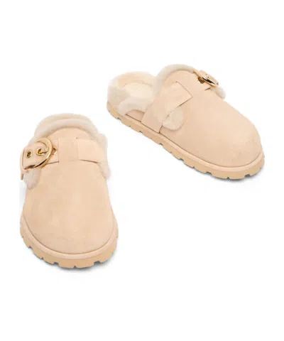 Stuart Weitzman Chrystie Shearling Mule In Neutral