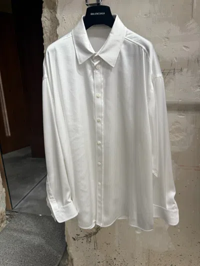 Balenciaga Fluid Long-line Blouse In White