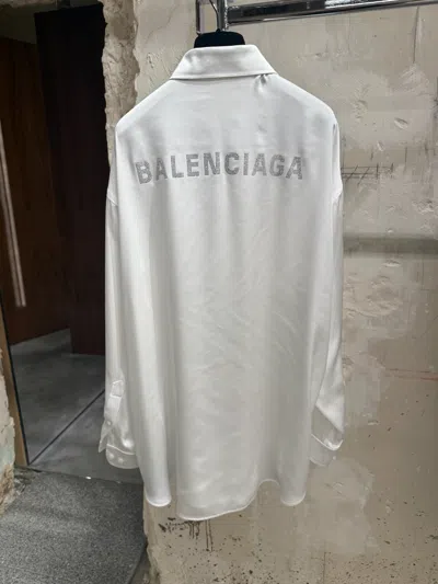 Balenciaga Fluid Long-line Blouse In White