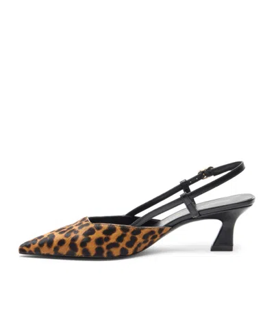 Stuart Weitzman Vinnie Leopard Kitten Slingback Pumps In Animal Print