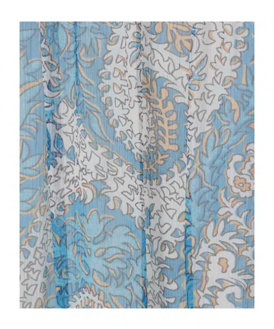 Etro Paisley Silk Flounced Skirt In Blue