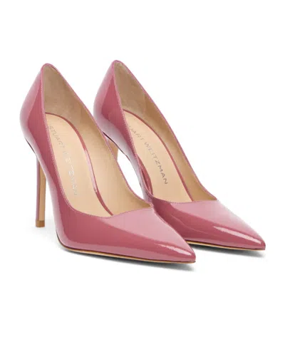 Stuart Weitzman 100mm Stuart Power Pointed-toe Pump In Pink