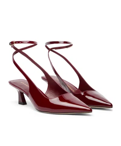 Stuart Weitzman Bordeaux Leather Sandals In Red