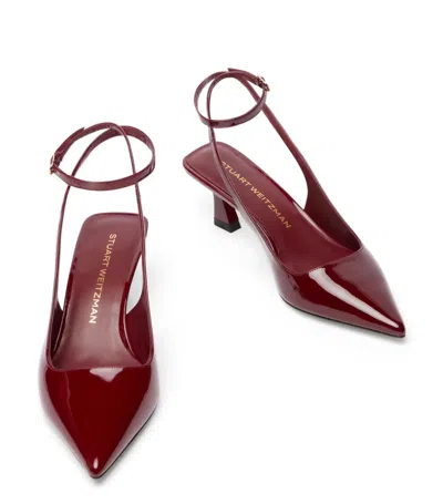 Stuart Weitzman Bordeaux Leather Sandals In Red