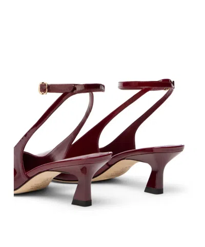 Stuart Weitzman Bordeaux Leather Sandals In Red