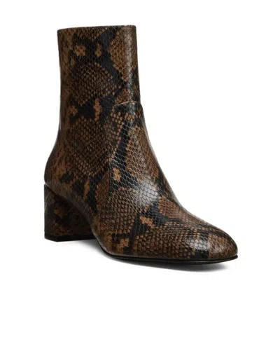Stuart Weitzman Maeve Snake-printed Leather Booties In Animal Print