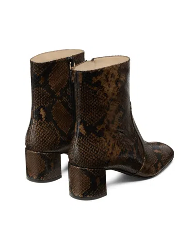 Stuart Weitzman Maeve Snake-printed Leather Booties In Animal Print