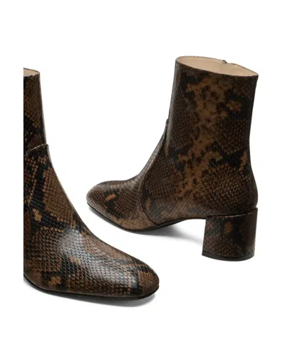 Stuart Weitzman Maeve Snake-printed Leather Booties In Animal Print