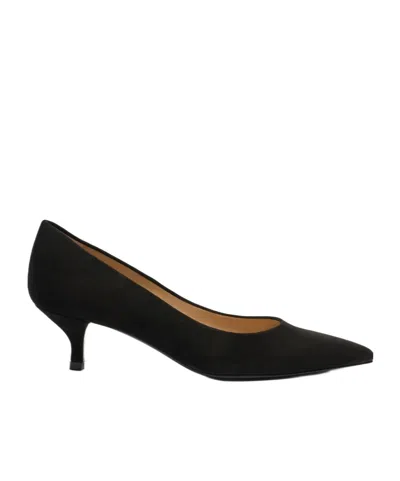 Stuart Weitzman 50mm Stuart Power Kitten-heel Pumps In Black