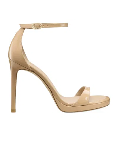 Stuart Weitzman Platform Ankle-strap Sandals In Brown