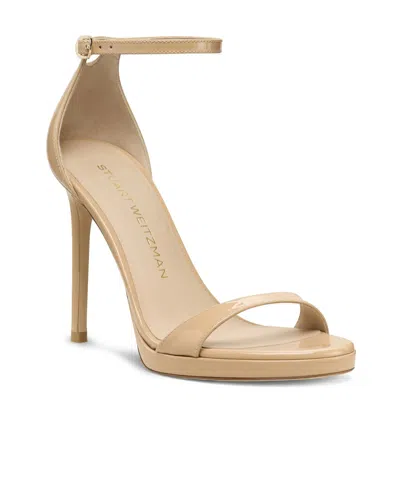 Stuart Weitzman Platform Ankle-strap Sandals In Brown