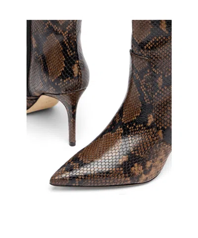 Stuart Weitzman 50mm Vinnie Snake-printed Leather Knee-high Boots In Brown